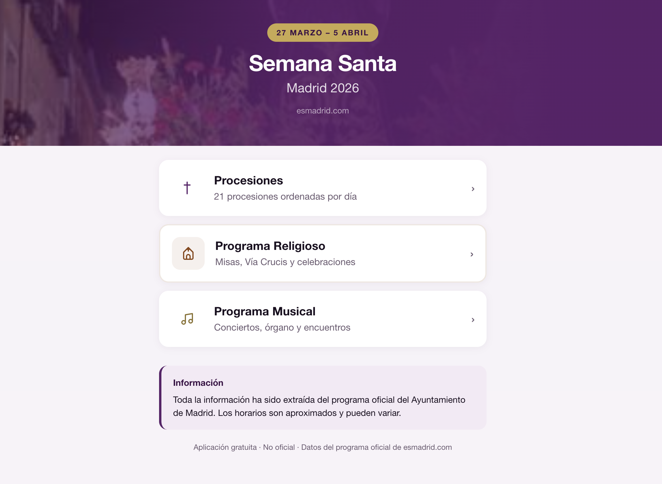 Semana Santa Madrid 2026